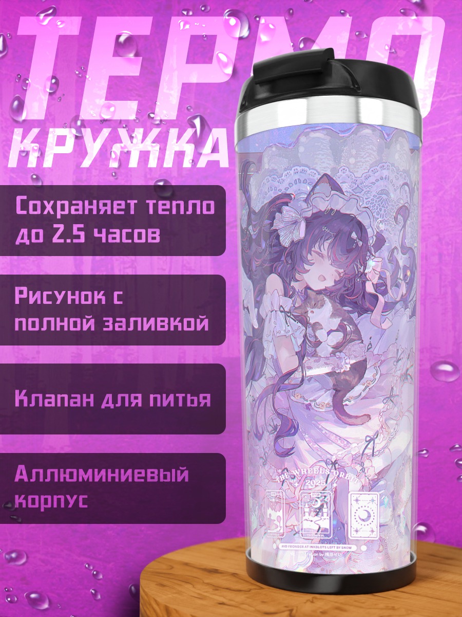 Термокружка Кошкодевочка в цветах