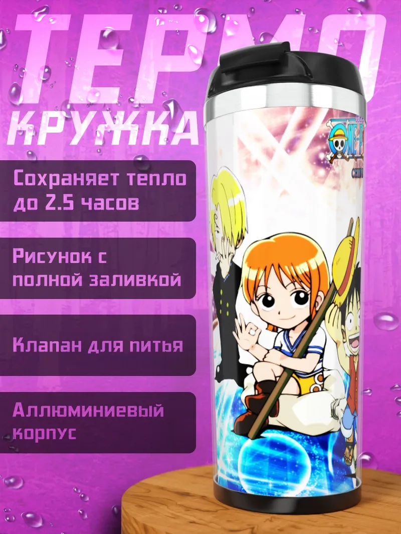 Термокружка Монки Д. Луффи и команда