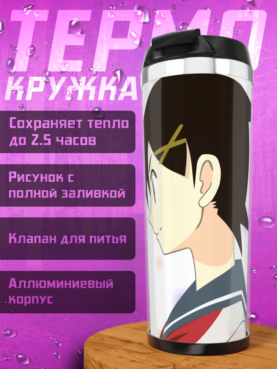 Термокружка Кафука Фуура указывает